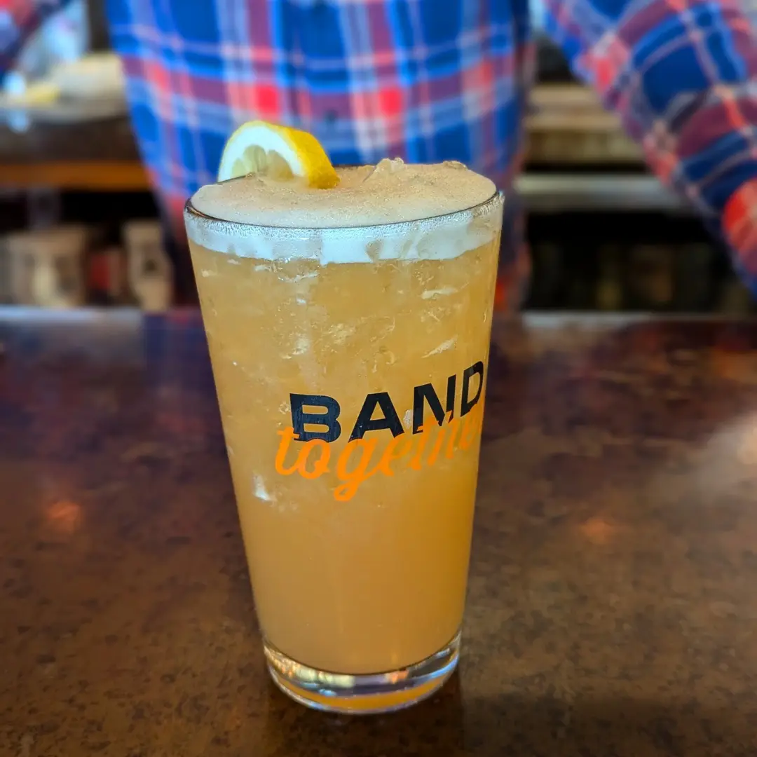 A fall Cocktail in a beer glass