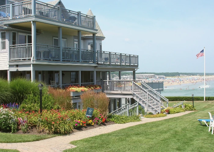 View of the Beachmere inn overlooking Ogunquit Beach